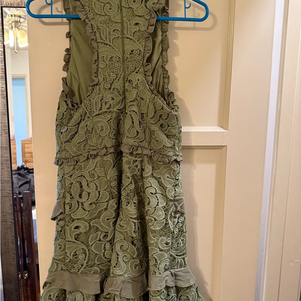 Elegant Green Lace Dress